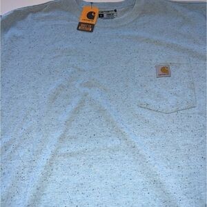 CARHARTT MEN'S LIGHT BLUE‎ LOOSE FIT HEAVYWEIGHT POCKET T-SHIRT SIZE XL (V)